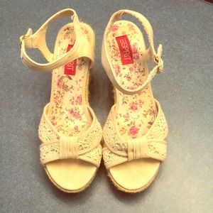 White Knitted Wedges